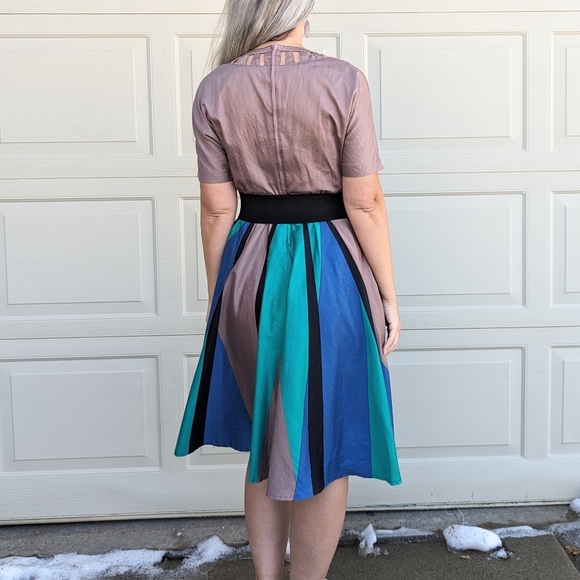 1980's COTTON DRESS full skirt 80's S - Picture 8 of 12